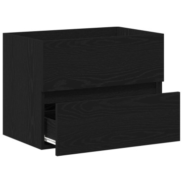 vidaXL ντουλάπι νιπτήρα Μαύρη βελανιδιά 60x38,5x45cm Επεξεργασμένο ξύλο