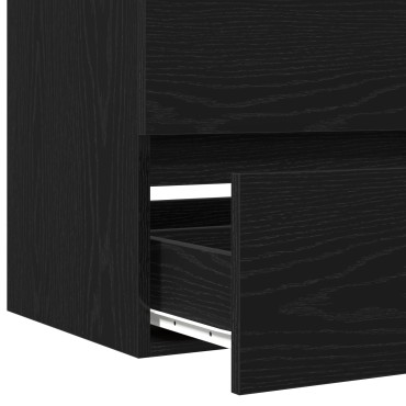 vidaXL ντουλάπι νιπτήρα Μαύρη βελανιδιά 60x38,5x45cm Επεξεργασμένο ξύλο