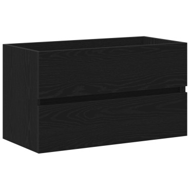vidaXL Ντουλάπι Νεροχύτη Μαύρος Δρύς 80x38.5x45cm Επεξεργασμένο Ξύλο