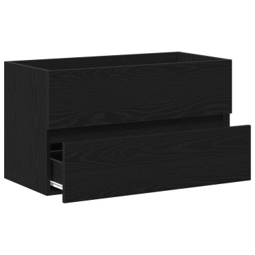 vidaXL Ντουλάπι Νεροχύτη Μαύρος Δρύς 80x38.5x45cm Επεξεργασμένο Ξύλο
