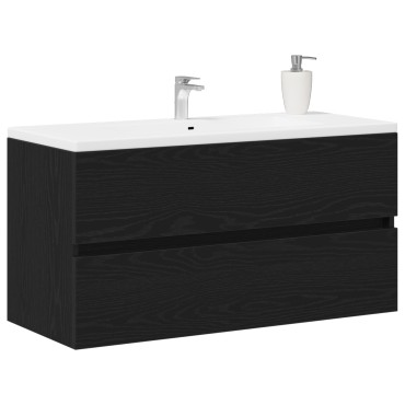 vidaXL Ντουλάπι Νιπτήρα Μαύρη Δρυς 90x38,5x45cm Επεξεργασμένο Ξύλο 1 τεμ.