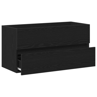 vidaXL Ντουλάπι Νιπτήρα Μαύρη Δρυς 90x38,5x45cm Επεξεργασμένο Ξύλο 1 τεμ.