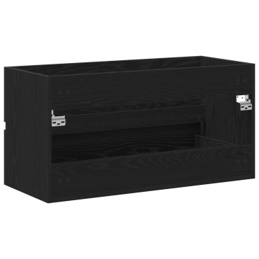 vidaXL Ντουλάπι Νιπτήρα Μαύρη Δρυς 90x38,5x45cm Επεξεργασμένο Ξύλο 1 τεμ.