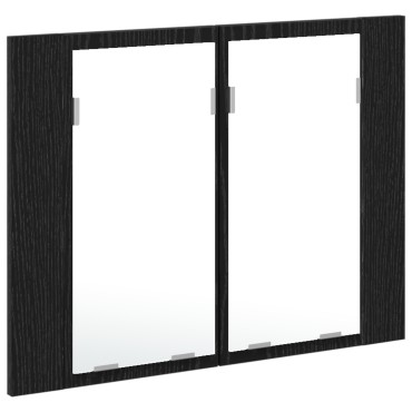 vidaXL LED Καθρέφτης Μπάνιου Ντουλάπας Μαύρο Δρυς 60x12x45cm Από Ξύλο