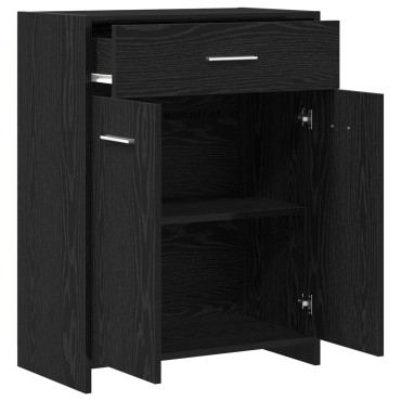 vidaXL Ντουλάπα Μπάνιου Μαύρη Δρυς 60x33x80cm Ξύλο Επεξεργασμένο