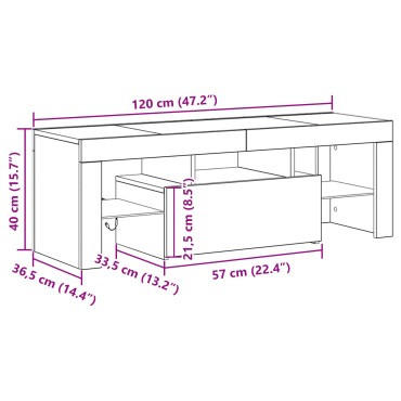vidaXL Ντουλάπι TV 120x35x40cm Μαύρη Οξυά Επεξεργασμένο Ξύλο