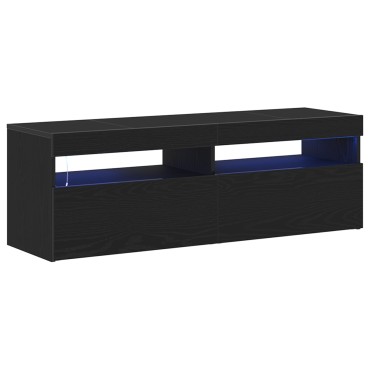 vidaXL Ντουλάπα τηλεόρασης με LED Μαύρη Δρύς 120x35x40cm Επεξεργασμένο ξύλο