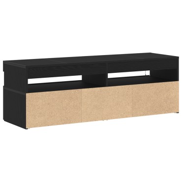 vidaXL Ντουλάπα τηλεόρασης με LED Μαύρη Δρύς 120x35x40cm Επεξεργασμένο ξύλο