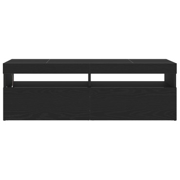 vidaXL Ντουλάπα τηλεόρασης με LED Μαύρη Δρύς 120x35x40cm Επεξεργασμένο ξύλο