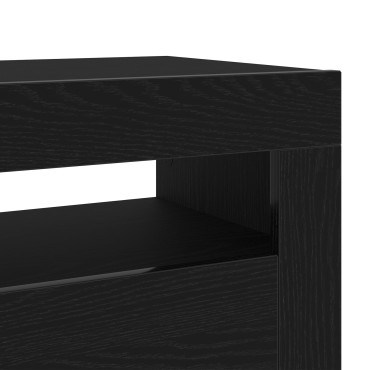 vidaXL Τηλεόραση Κάμπινγκ με LED Φώτα, Μαύρο Δρυς, 90x35x40 cm Επεξεργασμένο Ξύλο
