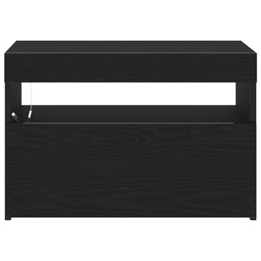 vidaXL Ντουλάπα τηλεόρασης με LED Φωτισμό σε Μαύρο Δρυ 60x35x40cm Κατασκευασμένη από επεξεργασμένο ξύλο