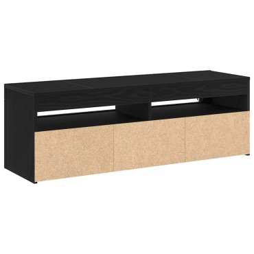 vidaXL Κομοδίνο με LED Μαύρη Δρύς 120x35x40cm Επεξεργασμένο Ξύλο