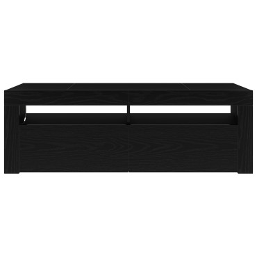 vidaXL Κομοδίνο με LED Μαύρη Δρύς 120x35x40cm Επεξεργασμένο Ξύλο