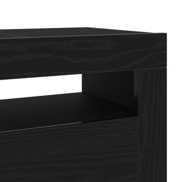 vidaXL Κομοδίνο με LED Μαύρη Δρύς 120x35x40cm Επεξεργασμένο Ξύλο
