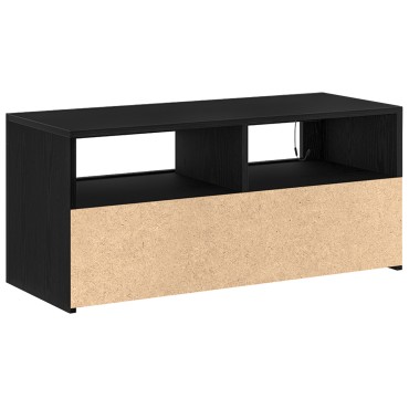 vidaXL Ντουλάπι τηλεόρασης με LED Μαύρη Δρυς 90x35x40cm Επεξεργασμένο ξύλο