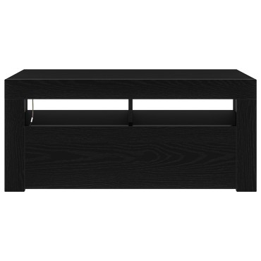 vidaXL Ντουλάπι τηλεόρασης με LED Μαύρη Δρυς 90x35x40cm Επεξεργασμένο ξύλο