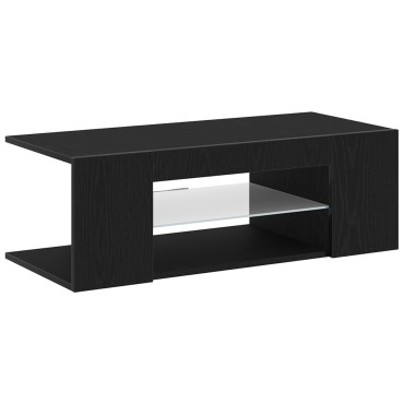 vidaXL Ντουλάπα τηλεόρασης με LED φώτα Μαύρη Δρυς 90x39x30cm από επεξεργασμένο ξύλο