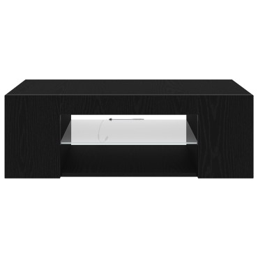 vidaXL Ντουλάπα τηλεόρασης με LED φώτα Μαύρη Δρυς 90x39x30cm από επεξεργασμένο ξύλο