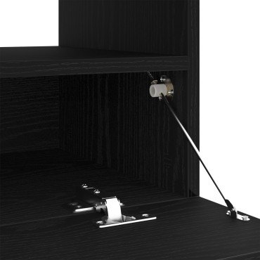 vidaXL Κονσόλα Τηλεόρασης με LED Φώτα Μαύρο Δρυς 80x35x40cm Ένα επεξεργασμένο ξύλο