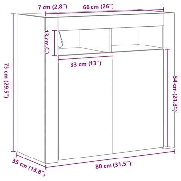 vidaXL Πλαϊνό γραφείο Μαύρη Οξυά 80x35x75cm Επεξεργασμένο Ξύλο 1 τεμ.