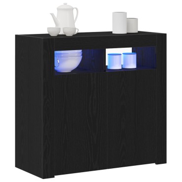vidaXL Πλαϊνό γραφείο Μαύρη Οξυά 80x35x75cm Επεξεργασμένο Ξύλο 1 τεμ.
