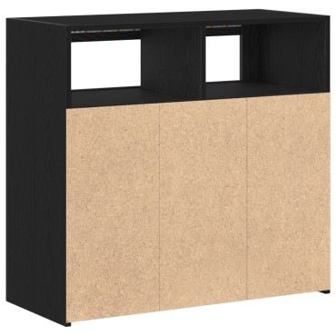 vidaXL Πλαϊνό γραφείο Μαύρη Οξυά 80x35x75cm Επεξεργασμένο Ξύλο 1 τεμ.