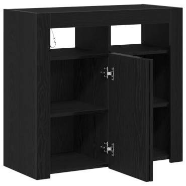 vidaXL Πλαϊνό γραφείο Μαύρη Οξυά 80x35x75cm Επεξεργασμένο Ξύλο 1 τεμ.
