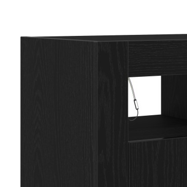 vidaXL Πλαϊνό γραφείο Μαύρη Οξυά 80x35x75cm Επεξεργασμένο Ξύλο 1 τεμ.