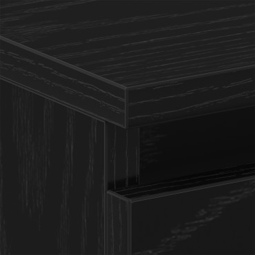 vidaXL Μαύρο Κομοδίνο από Δρυς 40x30x39cm από Επεξεργασμένο Ξύλο 1 τεμ.