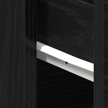 vidaXL Μαύρο Κομοδίνο από Δρυς 40x30x39cm από Επεξεργασμένο Ξύλο 1 τεμ.