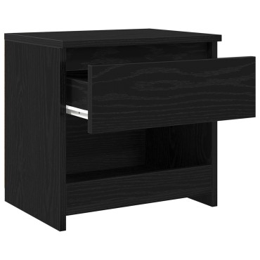 vidaXL Κομοδίνα 2 τεμ. Μαύρο Ξύλο 40x30x39cm από Επεξεργασμένο Ξύλο