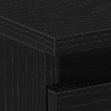 vidaXL Κομοδίνο με Ξύλινο Πόδι Μαύρη Δρυς 40x35x69 εκ 1 τεμ.