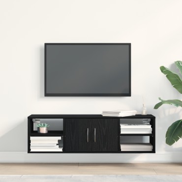 vidaXL Επιτοίχια Ράφα Μαύρη Δρυς 140x41x75cm Επεξεργασμένο Ξύλο