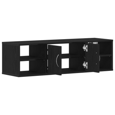 vidaXL Επιτοίχια Ράφα Μαύρη Δρυς 140x41x75cm Επεξεργασμένο Ξύλο