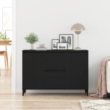 vidaXL Πλαϊνό γραφείο σε Μαύρο Δρυς 104x35x70cm Φτιαγμένο από ξύλο 1 τεμ.