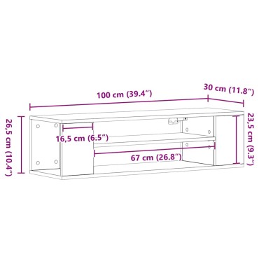 vidaXL Ντουλάπι TV 100x30x26,5cm Παλαιό ξύλο Επεξεργασμένο Ξύλο