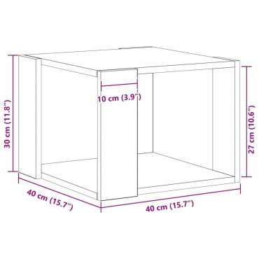 vidaXL Τραπεζάκι σαλονιού Μαύρη Οξυά 40x40x30cm 1 τεμ.