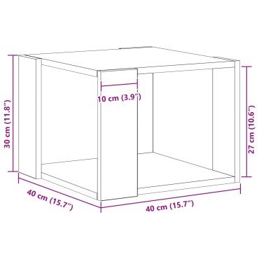 vidaXL Τραπεζάκι Καφέ Μαύρο δρυς 40x40x30cm Κατασκευασμένο ξύλο 1 τεμ.