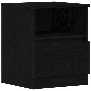 vidaXL Κομοδίνο Μαύρο Δρυς 40x40x50cm από Ξύλο 1 τεμ.