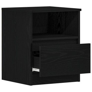 vidaXL Κομοδίνο Μαύρο Δρυς 40x40x50cm από Ξύλο 1 τεμ.