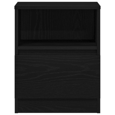vidaXL Κομοδίνο Μαύρο Δρυς 40x40x50cm από Ξύλο 1 τεμ.