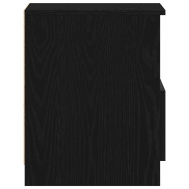 vidaXL Κομοδίνο 2 τεμ. Μαύρη Οξυά 40x40x50cm Επεξεργασμένο Ξύλο