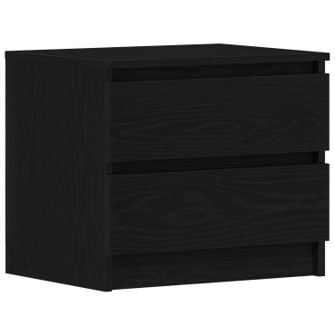 vidaXL Κομοδίνο Μαύρο Δρυς 50x40x43,5cm Επεξεργασμένο Ξύλο 1 τεμ.