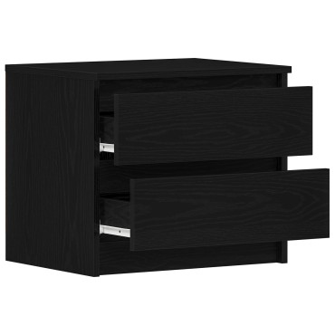 vidaXL Κομοδίνο Μαύρο Δρυς 50x40x43,5cm Επεξεργασμένο Ξύλο 1 τεμ.