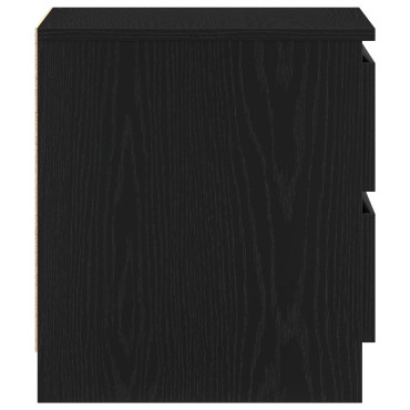 vidaXL Κομοδίνο Μαύρο Δρυς 50x40x43,5cm Επεξεργασμένο Ξύλο 1 τεμ.