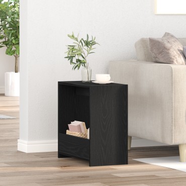 vidaXL Τραπέζι Δίπλα στον Καναπέ Μαύρο Δρύς 50x26x50cm Επεξεργασμένο Ξύλο 1 τεμ.
