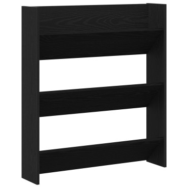 vidaXL Ντουλάπα Παπουτσιών Μαύρο Δρυς 80x18x90cm από Επεξεργασμένο Ξύλο