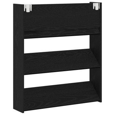 vidaXL Ντουλάπα Παπουτσιών Μαύρο Δρυς 80x18x90cm από Επεξεργασμένο Ξύλο