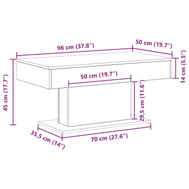 vidaXL Καφετιέρα σε Μαύρη Δρυς 96x50x45cm Ξύλο