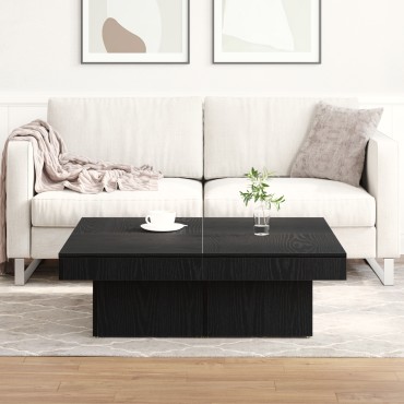 vidaXL Τραπέζι σαλονιού Μαύρο Δρυς 90x90x28cm Φτιαγμένο από ξύλο 1 τεμ.